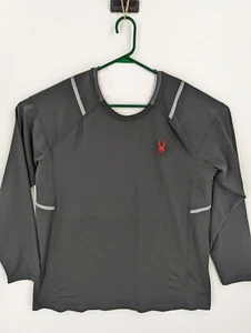Spyder Men's Active Long Sleeve Tee T-Shirt ProWeb Microfleece Black Large, NEW - Picture 1 of 6