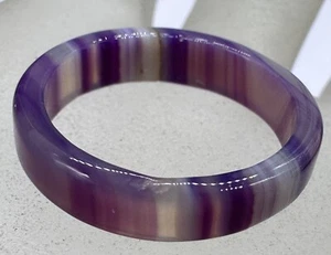 ESTATE CARVED AMETHYST OR PURPLE AGATE BAND MEN WOMEN UNISEX RING SIZE 8.5 - Picture 1 of 11