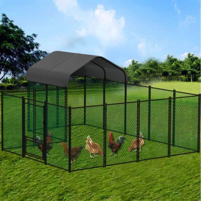 Очень большая клетка для кур клетка для бега кроликов загон для прогулок в курятнике крышка ворота - Изображение 1 из 4