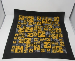 Bandana De Colección Texas Lottery 1993 Hecha en EE. UU. Negro Amarillo Lotto Rodeo Promo - Imagen 1 de 4