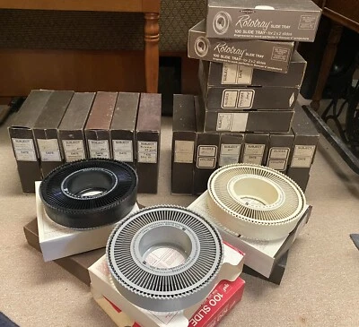 Lot Of 20 Vintage GAF Rototray Carousel Slide Trays W/ Boxes, - Image 1 of 4