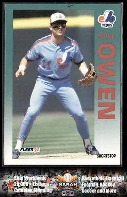1992 Fleer #488 Spike Owen - Image 1 of 2