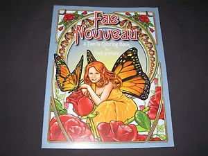 The Fae Nouveau Adult Coloring Book by Herb Leonhard Brand New PB - Foto 1 di 4