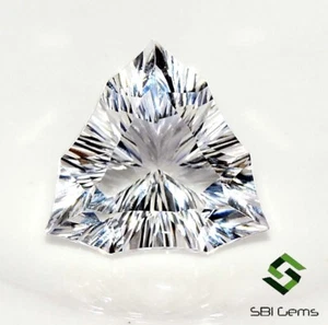 Topazio bianco naturale 15x15 mm fantasia taglio trilione 8,91 CTS pietra preziosa sfusa brillante - Foto 1 di 11