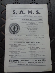 S.A.M.S Magazine of the Scottish Association of Magical Societies. Sept. 1962. - Picture 1 of 10