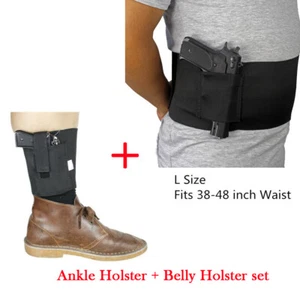 US L Size 42.5 inch Concealed Carry Belly Holster with Ankle Holster Set - Picture 1 of 11