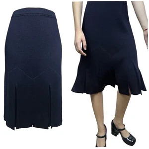 St. John Santana Strickrock Gr. 6 Carwash Plissee Schlitz DarkAcademia Goth Preppy - Bild 1 von 21