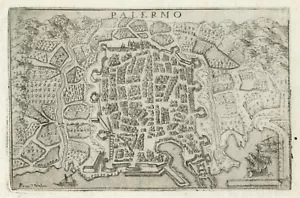 Antique Map "Palermo" (Italy) Francesco Valegio-D. Rascicotti, c.1598 - Picture 1 of 2