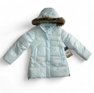 The North Face Girls Dealio Goose Down Jacket Fitted Parka Blue XXS 5 NWT $270 - Picture 1 of 9