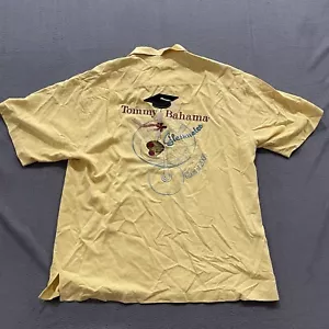 Tommy Bahama Shirt Mens XL Yellow Loop Camp Collar Glassmates Class of 2006 Logo - Picture 1 of 9