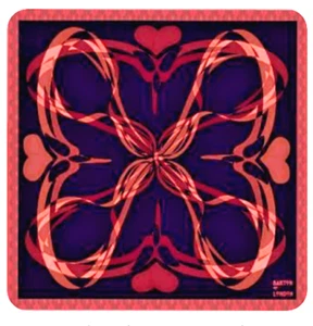 SEIDE quadratischer Designer Schal NEU von Barton of London rot Urlaub/Valentinstag Herz - Bild 1 von 9