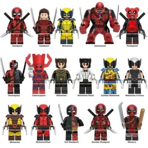8PC Custom Lego Minifigure Deadpool Building Block Toy Doll Wolverine Kids Gifts - Picture 1 of 4