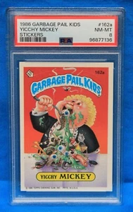 1986 GARBAGE PAIL KIDS # 162a YICCHY MICKEY PSA 8 NM-MT # 96877136 STICKERS - Picture 1 of 2