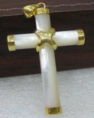 Collar Colgante Cruz Piedras Preciosas Ágata Natural/Ojo de Tigre/Topacio/Jade Grado AAA Foto 1 de 4