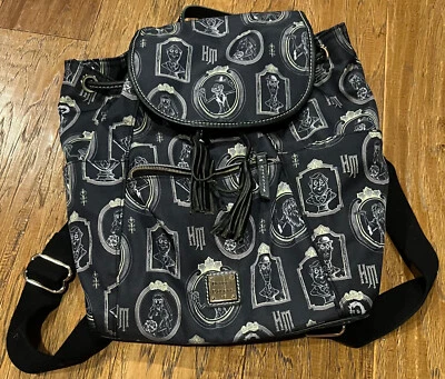 Disney Parks Dooney & Bourke Haunted Mansion Portraits Black Nylon Backpack - Image 1 of 4