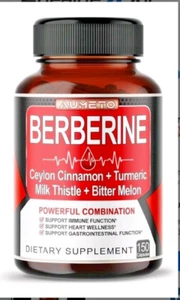 Aumeto Berberine 150 Caps Immune, Heart, & Gastrointestinal Function Exp 09/2026 - Picture 1 of 11