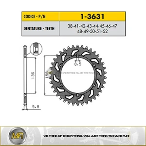 PARA SHERCO SEF-R 250 2013 2014 2015 2016 CORONA SUNSTAR PASO 520 CON 50 DIENTES - Imagen 1 de 1