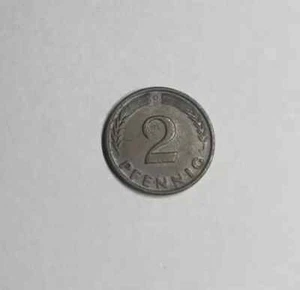 Sammlerstück  2 Pfennig 1966 D , Kursmünze ,  reines Kupfer , nicht magnetisch - Bild 1 von 2