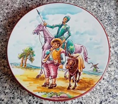 Vintage Platart Spanish Hand Painted Decorative Don Quixote Wall Plate - Image 1 of 3