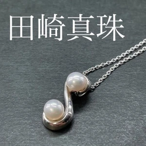 Tasaki Pearl Double Silver Chain Pearl Necklace - Picture 1 of 9