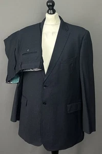 TED BAKER SUIT - DARK BLUE 100% WOOL - Size 46R 46" Chest - Waist 40 R - Leg 31" - Picture 1 of 23
