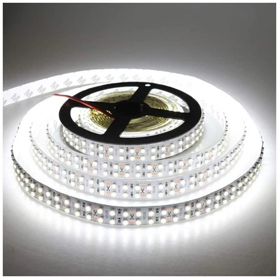 3528 SMD Cold White 6000K LED Strip Lights DC 12V Double Row 1200LEDs Flexibl... - Image 1 of 4