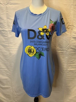 Vestido túnica azul pequeño-mediano para mujer D&G INSPIRED Loc’ero Milano 2017 Foto 1 de 4