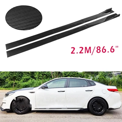 Carbon Fiber 2.2m Side Skirt Extensions Rocker Panel For Kia Optima Foto 1 de 4