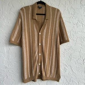 TODD SNYDER Hemd Herren XL gestreift Boucle Bungalow Polo Dark Wheat Button Down - Bild 1 von 8