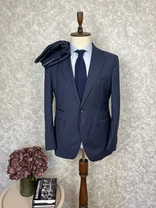 Tagliatore Blue Check Wool Half Lined Italian Formal Suit 40, EU 50 W33 L28 - Picture 1 of 15