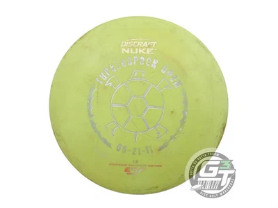 USED Discraft ESP Nuke 173-174g Lime Gold Foil PFN Distance Driver Golf Disc - Image 1 of 2
