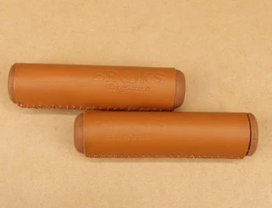 Brooks Natural Leather Covered Rubber Grips VLG105 - Honey, Vintage - Picture 1 of 7