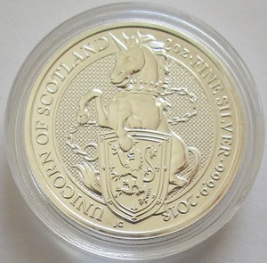 United Kingdom 5 Pounds 2018 Queen's Beasts Unicorn of Scotland 2 Oz Silve - Picture 1 of 2