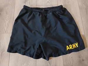 Black US Army Shorts Training Work Out Running Exercise Gym Medium Lined - Picture 1 of 9