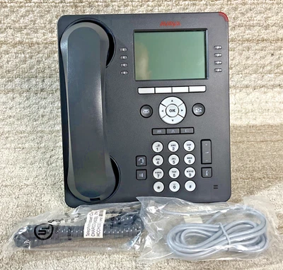 Telefone de mesa Avaya 9608G Gigabit IP com aparelho e suporte - Imagem 1 de 4