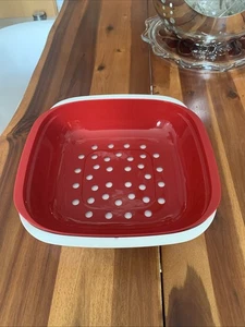 Tupperware Alegra Glänz Servierschüssel,Servierschale &Siebeinsatz,Rot / Weiß , - Bild 1 von 24