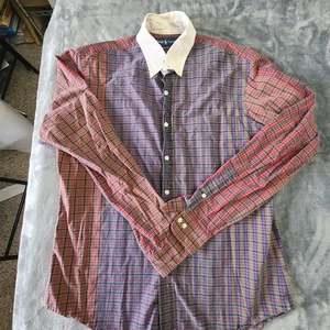 Polo Ralph Lauren vintage 90’s plaid Patchwork Shirt Men’s Sz Large 16 - Picture 1 of 12