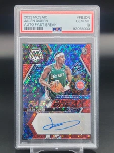 2022-23 Panini Mosaic Rookie Fast Break Jalen Duren Red Prizm Auto /49 Rc PSA 10 - Foto 1 di 2