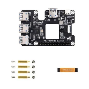 PCIe to USB 3.2 Gen1 HAT+Expansion Board for 5 PCIe to USB HUB 4 High5776 - Afbeelding 1 van 10