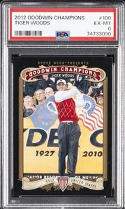 2012 UPPER DECK GOODWIN CHAMPIONS #100 TIGER WOODS PSA 6 - Picture 1 of 2