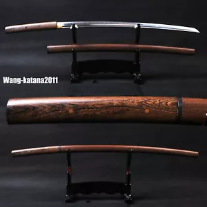 Razor Sharp Japanese Samurai Katana Practical Rosewood Shirasaya Sword T10 Steel - Picture 1 of 9