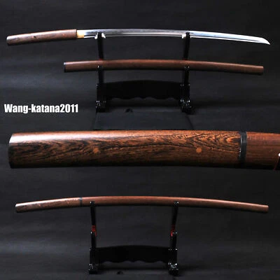 Navaja Afilada Japonesa Samurai Katana Práctica Espada Shirasaya de Palo de Rosa Acero T10 Foto 1 de 4
