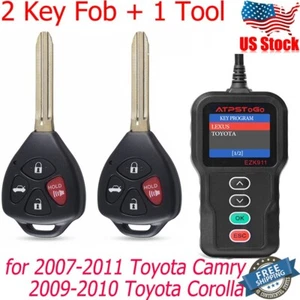 2 New Replacement Tool And Remote Key Fob Kit For 2007-2011 Toyota Camry Corolla - Picture 1 of 8