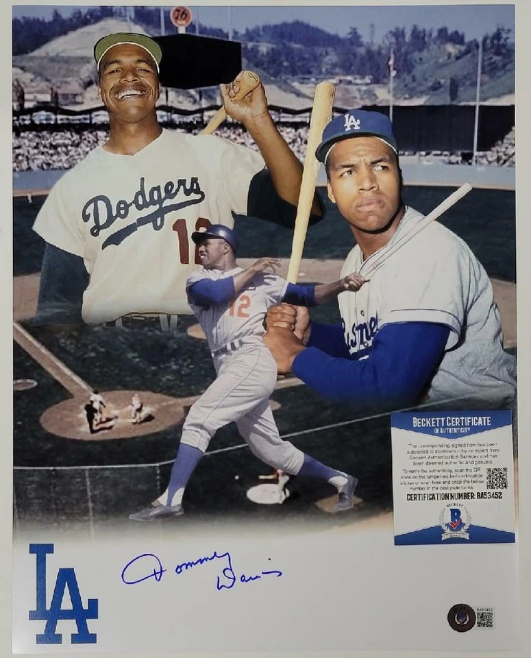 Tommy Davis signed Los Angeles Dodgers 11x14 Photo Autograph ~ Beckett BAS COA - Image 1 of 1