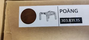 IKEA POÄNG Estructura Taburete Negro Marrón Chapa de Abedul - Imagen 1 de 1