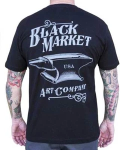 Black Market Art Company Iron Anvil Men's Tattoo Cotton Tee T-shirt S-M-L-XL-2XL - Picture 1 of 6