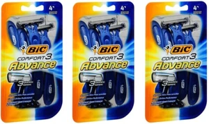 Bic Comfort 3 Advance Razor 4 Razors(3 pack) - Picture 1 of 1