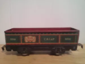 VINTAGE MARX 6" LONG 2 AXLE #552 027 ROCK ISLAND GONDOLA - Picture 1 of 6