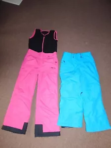 Lot of 2 SNOWPANTS Youth Junior Girl Size LG 14 Arctix Bibs Obermeyer Ski Pants - Picture 1 of 15
