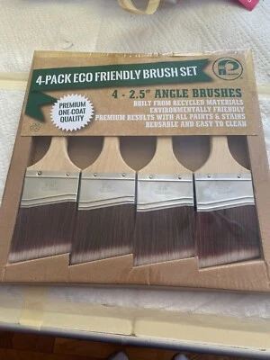 Pacote com 4 CONJUNTO DE ESCOVAS 2,5 ângulos Premier 1 revestimento qualidade pintura e mancha ecologicamente correto NOVO - Imagem 1 de 4